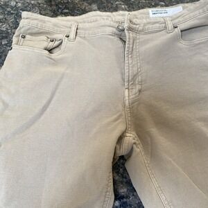 32degrees Mens Tan Sweatpants Jean 38/29 Straight Leg Zipper Fly
